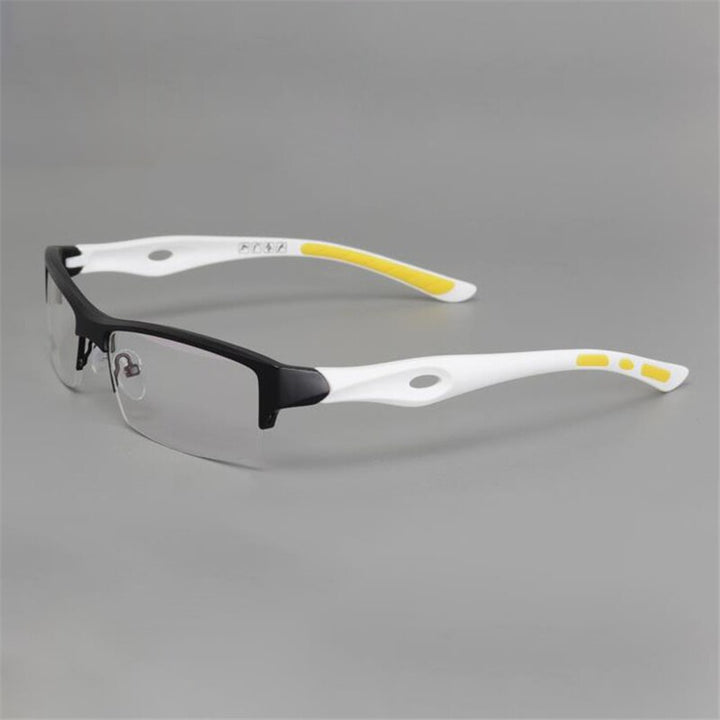 Cubojue Unisex Semi Rim Square Tr 90 Titanium Sport Myopia Eyeglasses Optional Photochromic Reading Glasses Cubojue no function lens 0 black white 