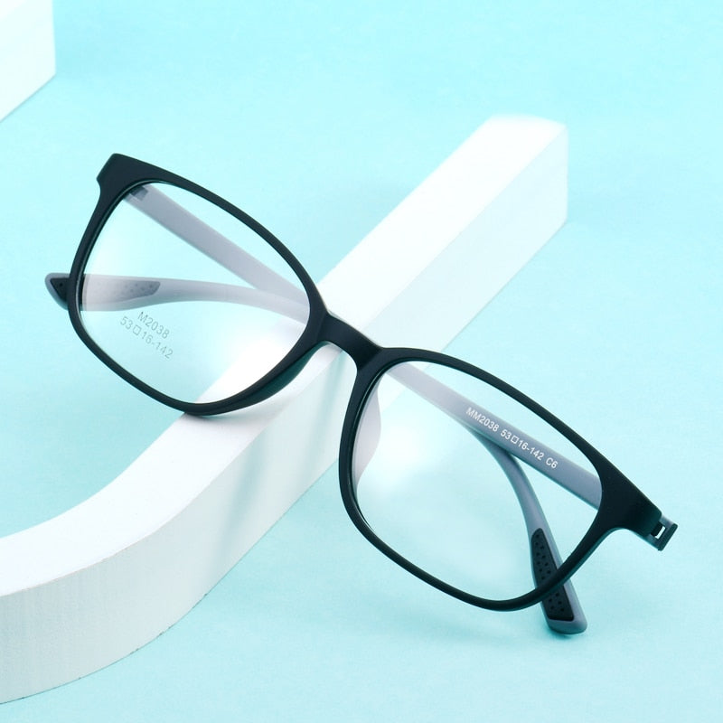 Zirosat Unisex Full Rim Square Ultem Frame Eyeglasses M2038 Full Rim Zirosat   