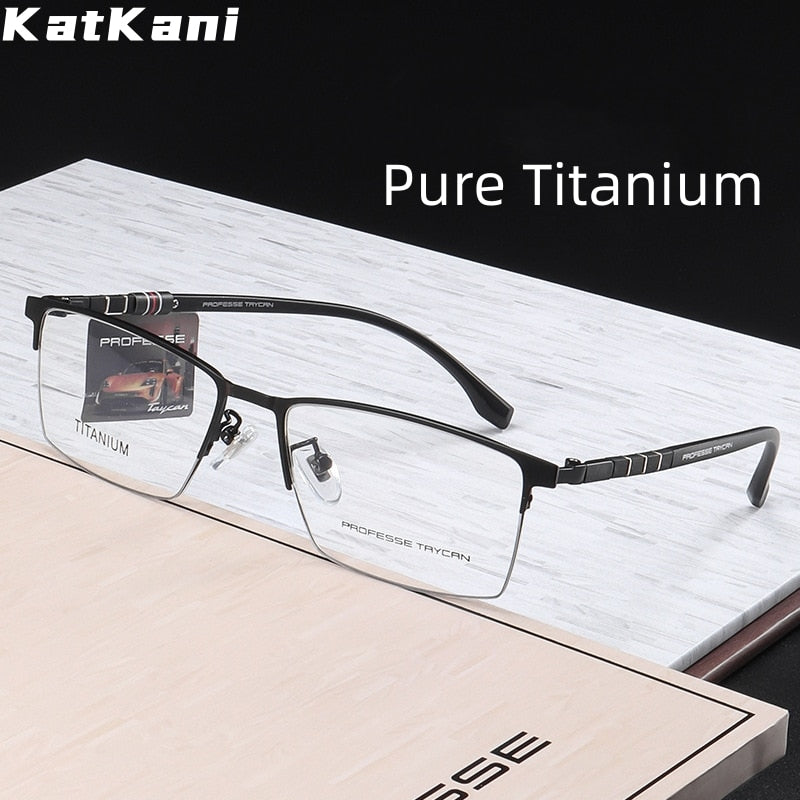 KatKani Unisex Semi Rim Square Alloy Eyeglasses 8358 Semi Rim KatKani Eyeglasses   