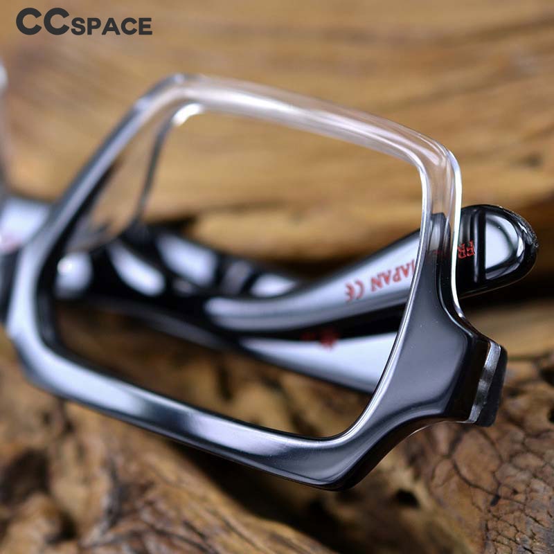 CCSpace Unisex Full Rim Square Acetate Eyeglasses 54726 Full Rim CCspace   