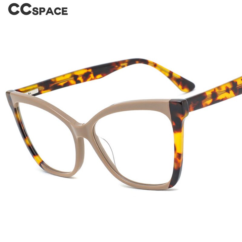 CCspace Women's Full Rim Square Cat Eye Acetate Eyeglasses 55285 Full Rim CCspace   