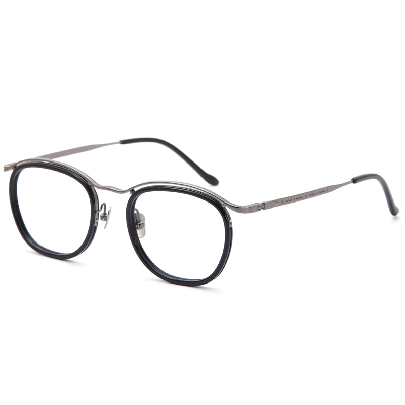 Muzz Men's Full Rim Square Titanium Acetate Eyeglasses Bradbury Full Rim Muzz C4  