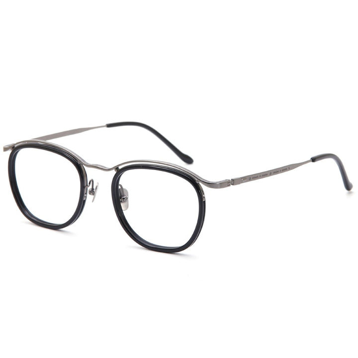 Muzz Men's Full Rim Square Titanium Acetate Eyeglasses Bradbury Full Rim Muzz C4  