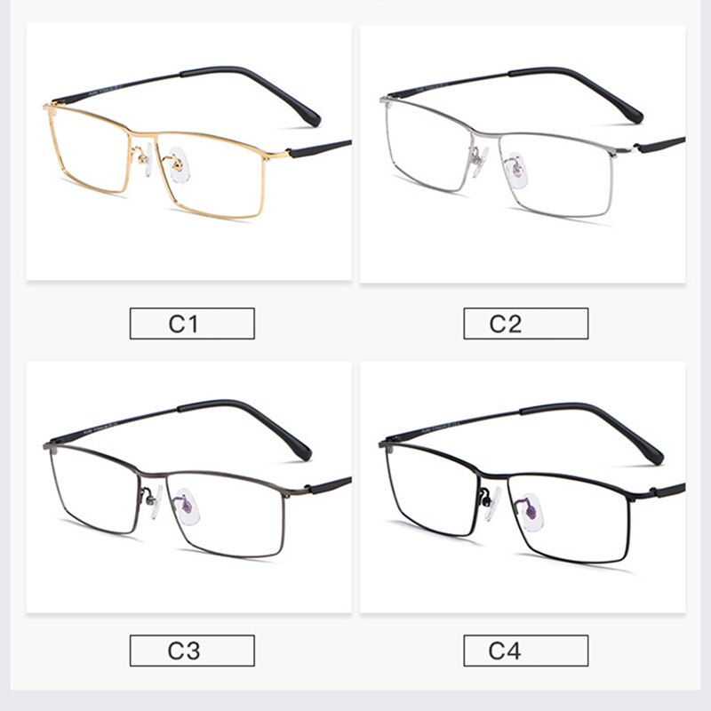 Hotochki Men's Full Rim Rectangle Titanium Alloy Frame Eyeglasses J85517 Full Rim Hotochki   