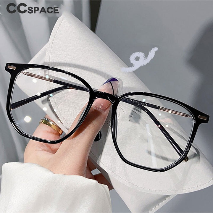 CCSpace Unisex Full Rim Large Square Acetate Alloy Myopic Reading Glasses 55433 Reading Glasses CCspace   