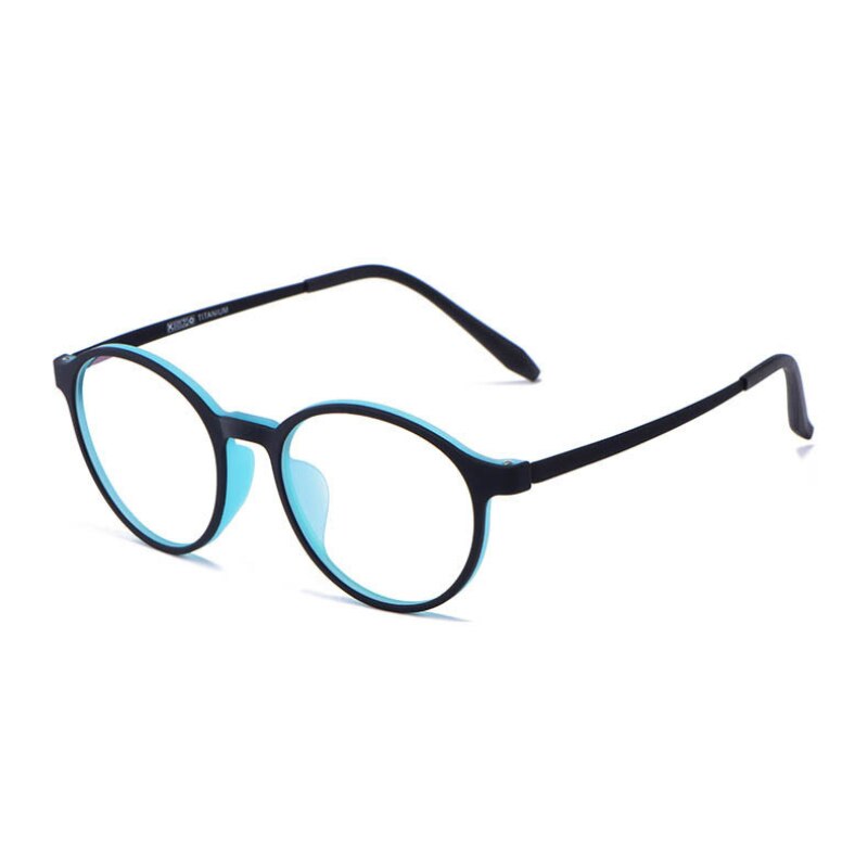 Handoer Unisex Full Rim Round Tr 90 Rubber Titanium Hyperopic Reading Glasses 9135 Reading Glasses Handoer 0 light blue 