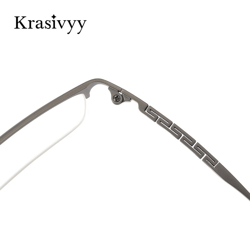Krasivyy Men's Semi Rim Square Titanium Eyeglasses Kr0076 Semi Rim Krasivyy   