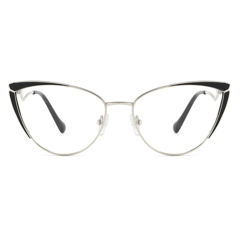 Laoyehui Women's Full Rim Butterfly Cat Eye Alloy Hyperopic Black Reading Glasses Anti Blue Light Glg8908 Reading Glasses Laoyehui   