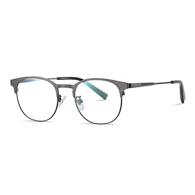 Ralferty Men's Full Rim Round Titanium Eyeglasses D906t Full Rim Ralferty C22 Matt Gun China 