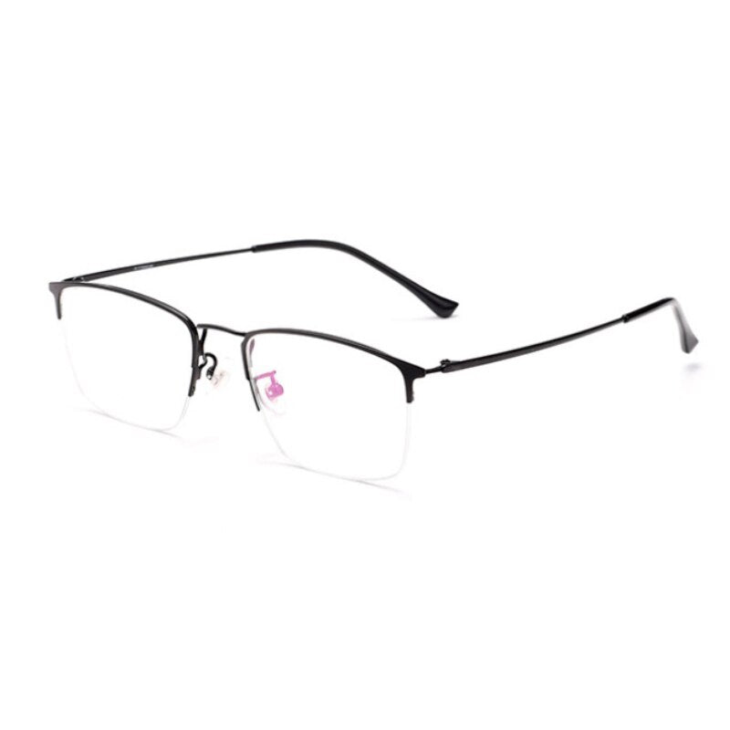 Hotochki Men's Semi Rim Square Titanium Eyeglasses R2316 Semi Rim Hotochki black  