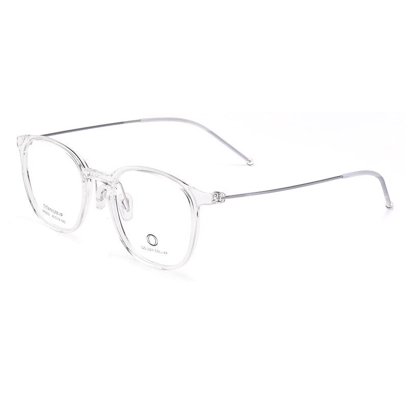 Hotony Unisex Full Rim Round Square Tr 90 Acetate Aluminum Eyeglasses 822m Full Rim Hotony lucency  