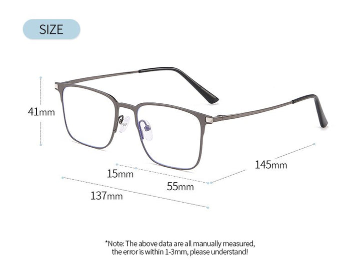 Hdcrafter Unisex Full Rim Square Alloy Eyeglasses Clip On Polarized Sunglasses 7012 Clip On Sunglasses Hdcrafter Eyeglasses   