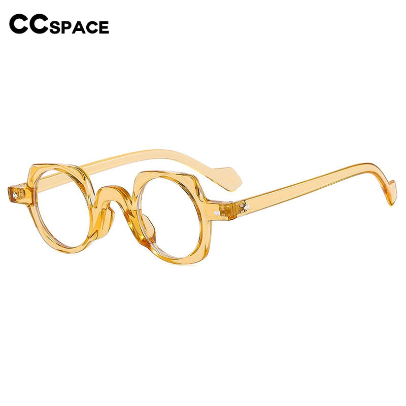 CCspace Women's Full Rim Irregular Round Acetate Eyeglasses 55267 Full Rim CCspace   