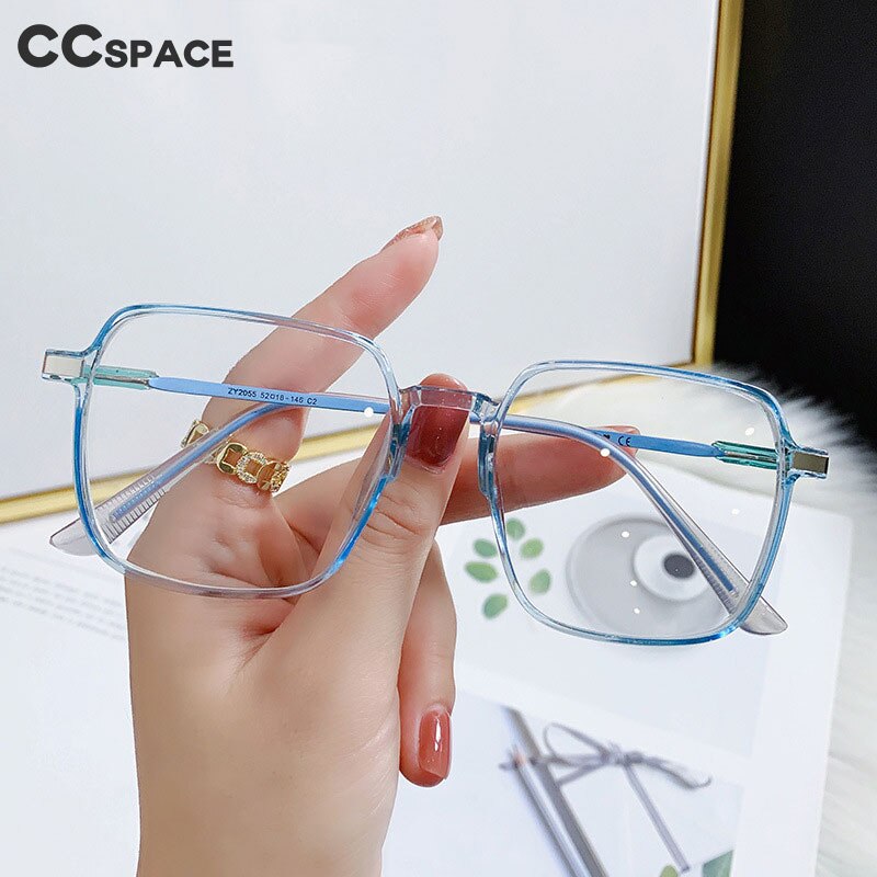 CCspace Women's Full Rim Square Tr 90 Myopic Reading Glasses 56223 Reading Glasses CCspace   