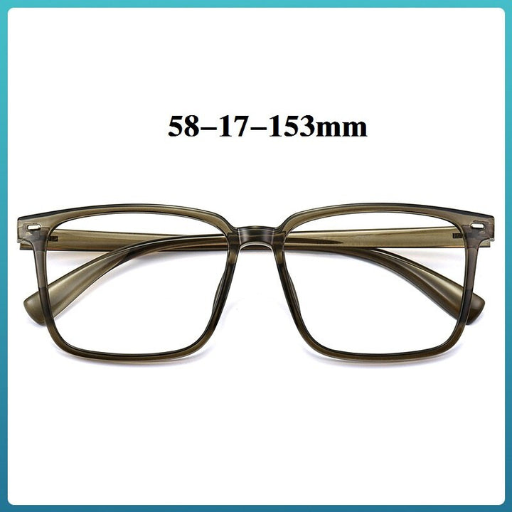 Cubojue Unisex Full Rim Large Square Tr 90 Titanium Frame Eyeglasses Full Rim Cubojue   