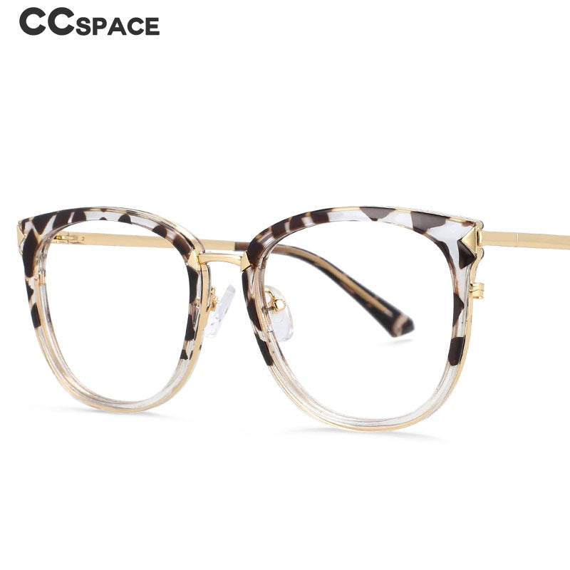CCspace Women's Full Rim Square Round Tr 90 Titanium Frame Eyeglasses 54156 Full Rim CCspace   