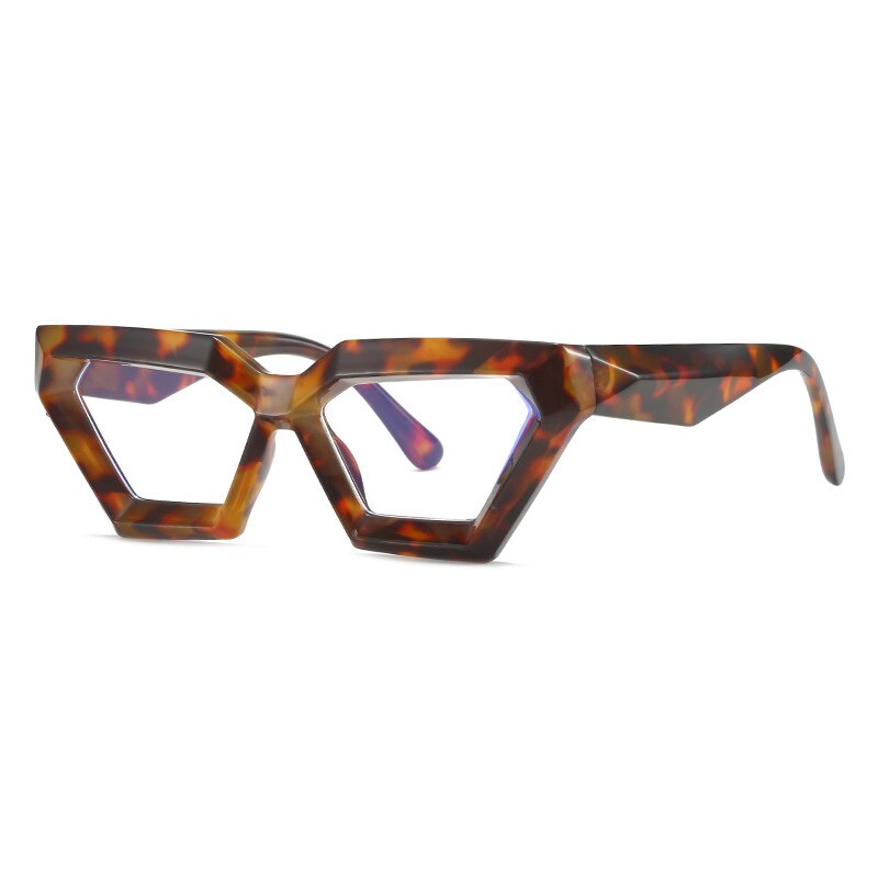 CCspace Women's Full Rim Oval Cat Eye Acetate Eyeglasses 55613 Full Rim CCspace Leopard 55613 