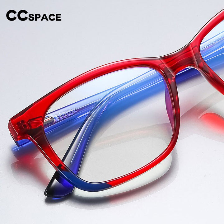 CCSpace Youth's Unisex Full Rim Square Tr 90 Titanium Frame Eyeglasses 54523 Full Rim CCspace   