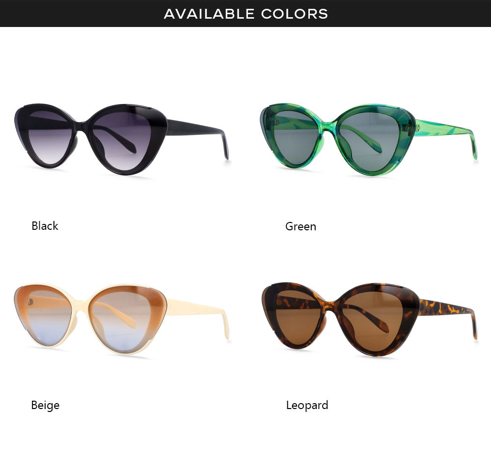 CCSpace Women's Full Rim Cat Eye Resin Frame Sunglasses 54223 Sunglasses CCspace Sunglasses   