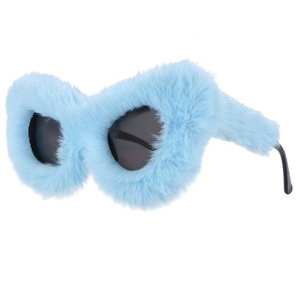 CCSpace Women's Full Rim Velvet/Resin Handcrafted Cat Eye Frame Sunglasses 54190 Sunglasses CCspace Sunglasses Lake blue  