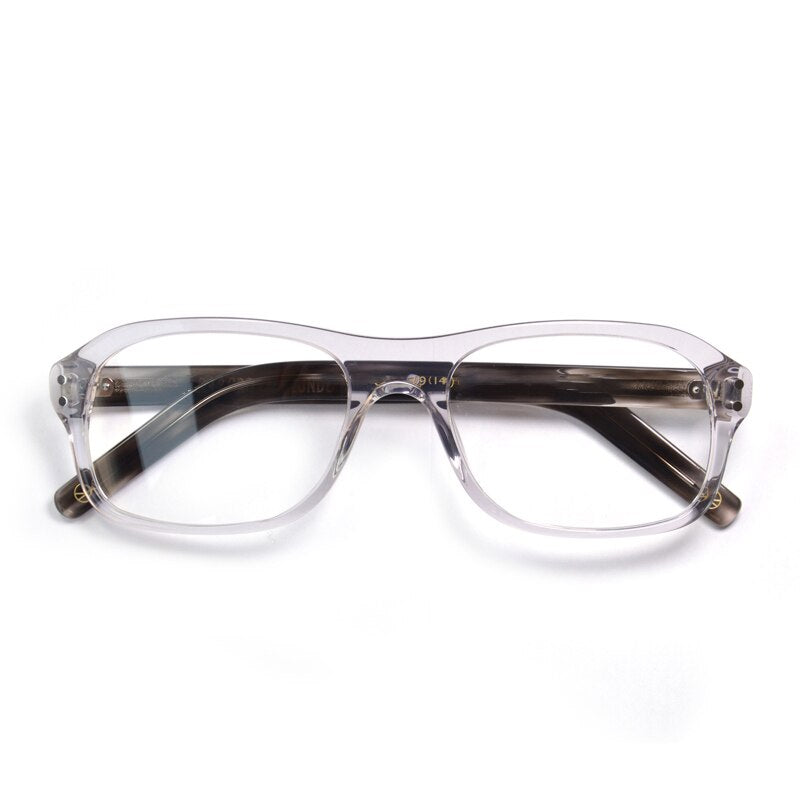 Cubojue Unisex Full Rim Square Acetate Myopic Reading Glasses Col105 Reading Glasses Cubojue no function lens 0 grey 