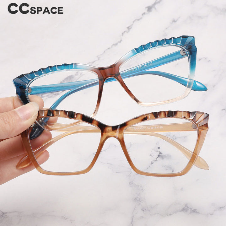 CCSpace Women's Full Rim Square Cat Eye Tr 90 Titanium Eyeglasses 55315 Full Rim CCspace   