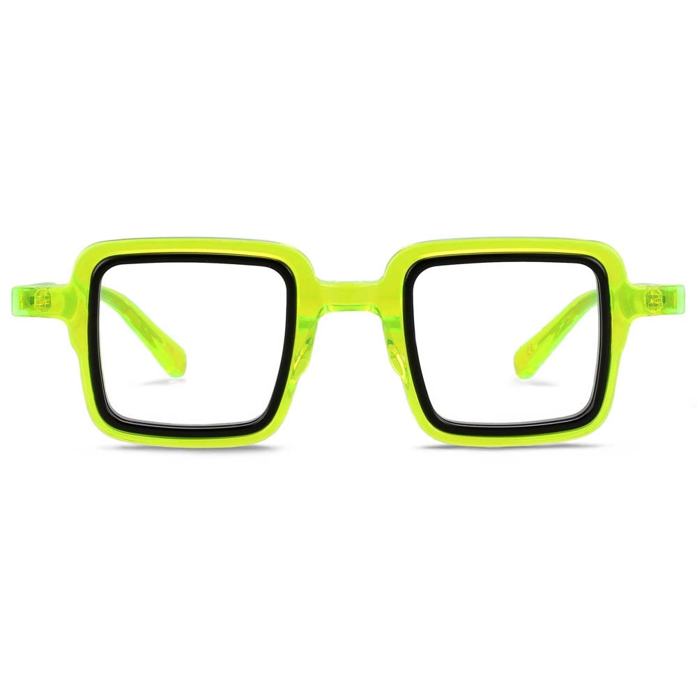 CCspace Unisex Full Rim Small Square Acetate Eyeglasses 55308 Full Rim CCspace Green China 