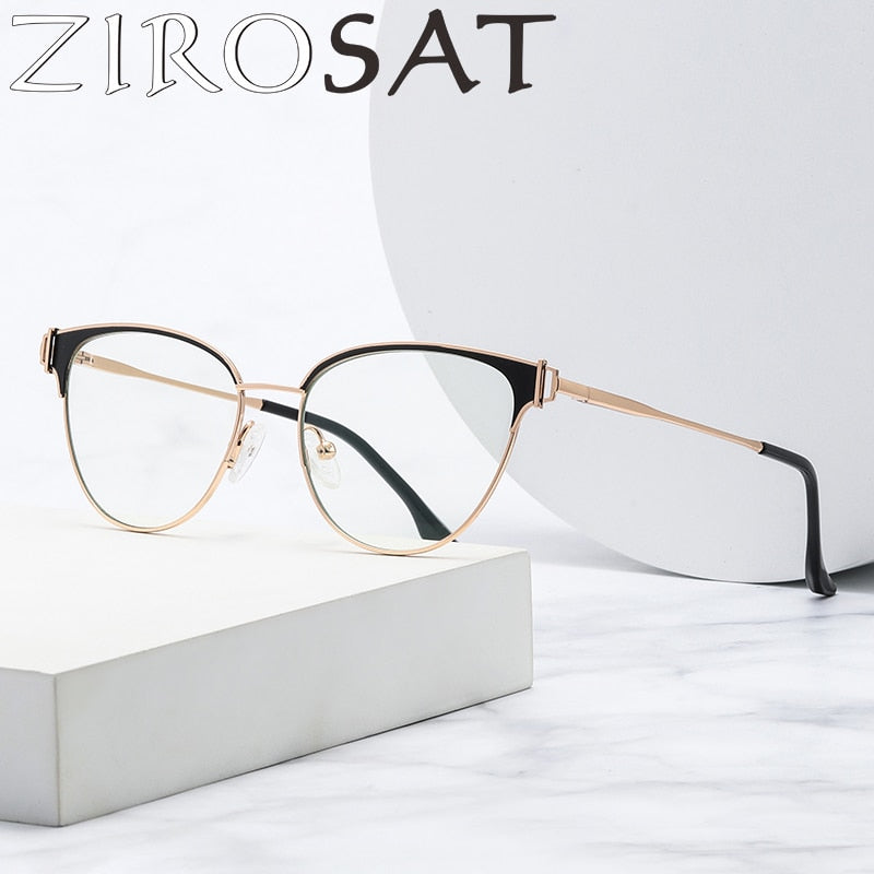Zirosat Women's Full Rim Cat Eye Acetate Alloy Eyeglasses 8611 Full Rim Zirosat   