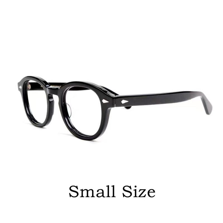 Yimaruili Unisex Full Rim Round Acetate Eyeglasses Three Sizes Y1915 Full Rim Yimaruili Eyeglasses S Brihgt Black  