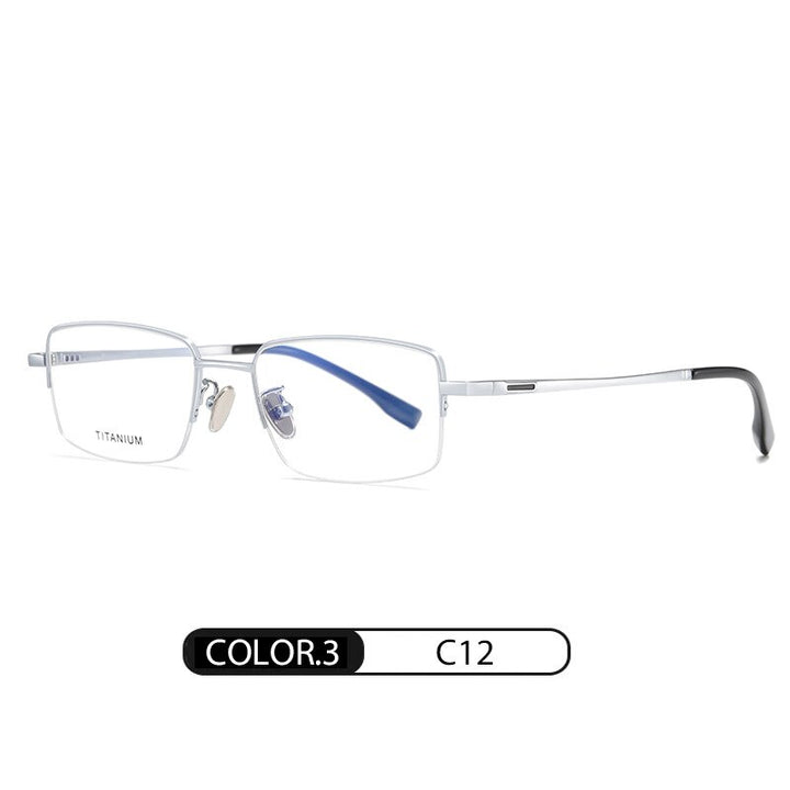 Hotochki Men's Semi Rim Square Titanium Eyeglasses R2316 Semi Rim Hotochki   