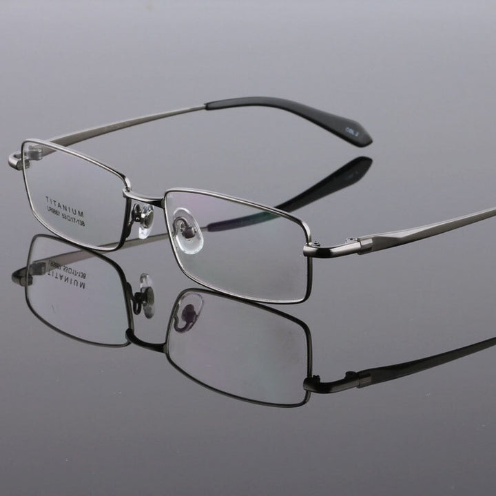 Hdcrafter Men's Full Rim Square Tr 90 Titanium Eyeglasses Lr9867 Full Rim Hdcrafter Eyeglasses   