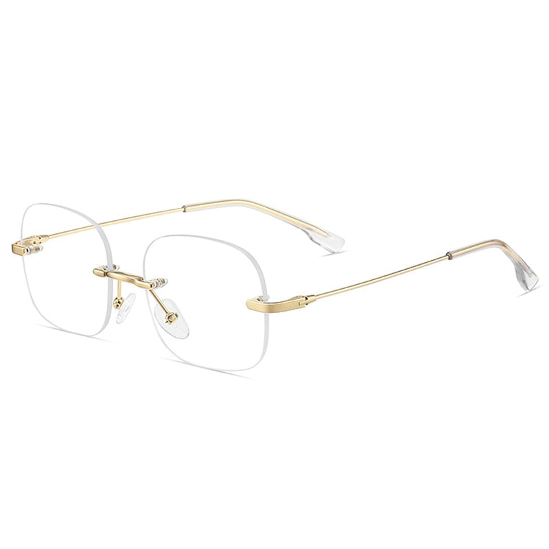 Handoer Men's Rimless Customized Lens Shape Titanium Eyeglasses 31315 Rimless Handoer Gold  