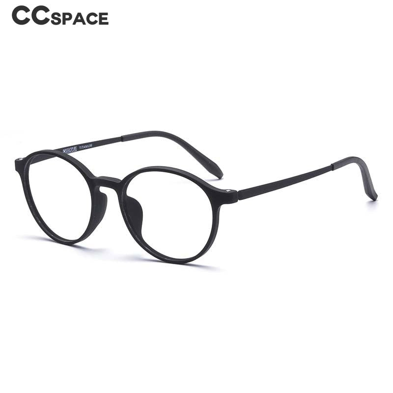 CCSpace Unisex Full Rim Round Tr 90 Titanium Eyeglasses 55257 Full Rim CCspace   