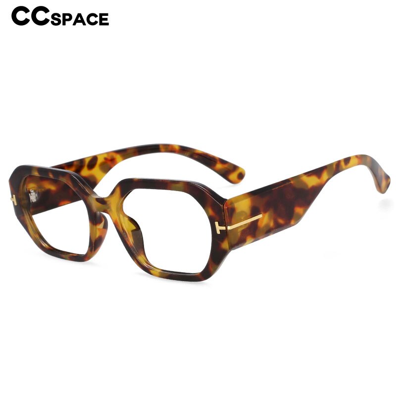 CCSpace Unisex Full Rim Oversized Square Resin Frame Eyeglasses 54456 Full Rim CCspace   