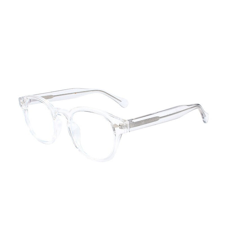 Cubojue Unisex Full Rim Round Tr 90 Titanium Anti Blue Reading Glasses Reading Glasses Cubojue 0 transparent 