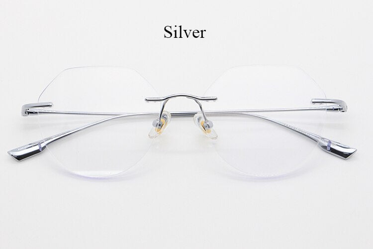 Bclear Unisex Rimless Square Titanium Frame Eyeglasses Myb1135 Rimless Bclear Silver  