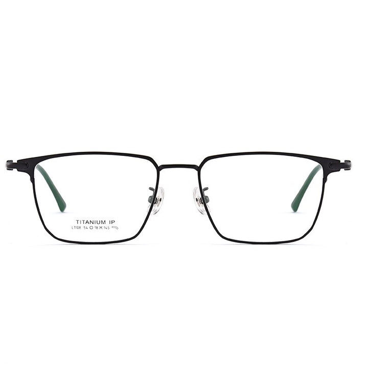 Bclear Unisex Full Rim Square Titanium Eyeglasses Lb1108 Full Rim Bclear black  