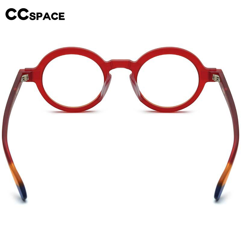 CCSpace Unisex Full Rim Irregular Round Acetate Eyeglasses 54704 Full Rim CCspace   