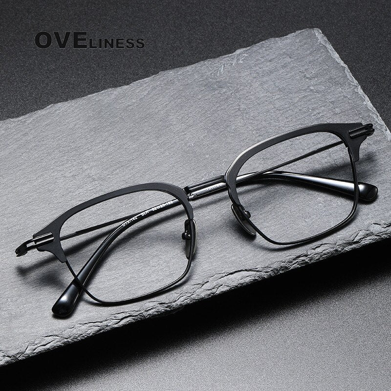 Oveliness Unisex Full Rim Square Titanium Eyeglasses Dxt142 Full Rim Oveliness   