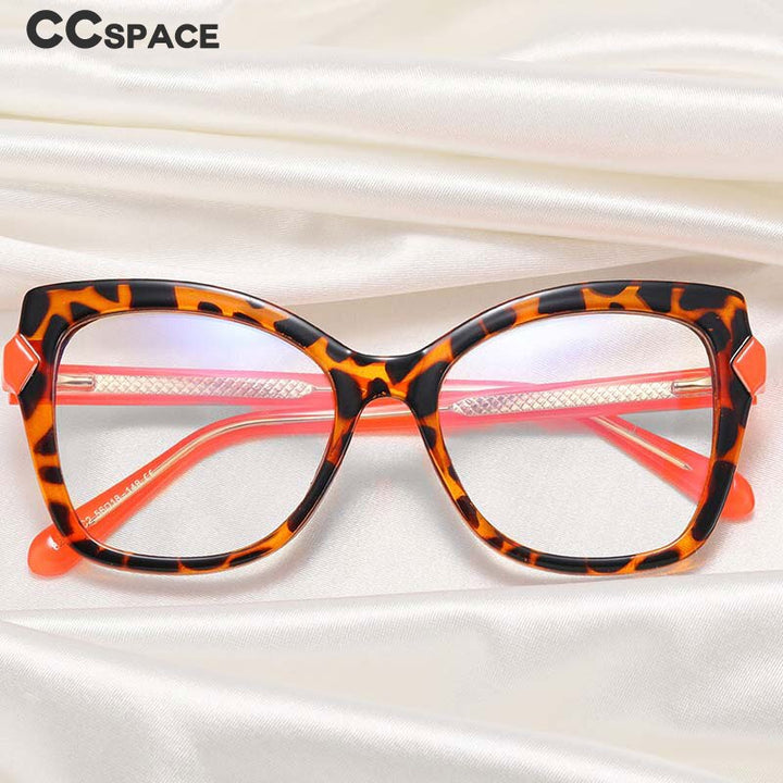 CCSpace Women's Full Rim Square Cat Eye Tr 90 Titanium Eyeglasses 55166 Full Rim CCspace   