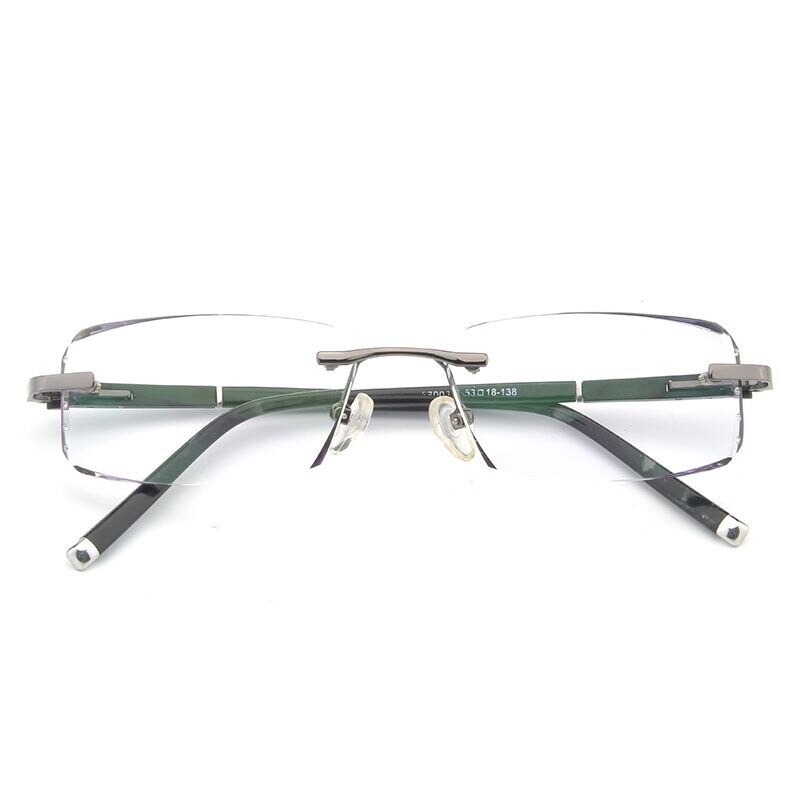 Chashma Ottica Men's Rimless Rectangle Alloy Eyeglasses Tinted Lenses 58003 Rimless Chashma Ottica   
