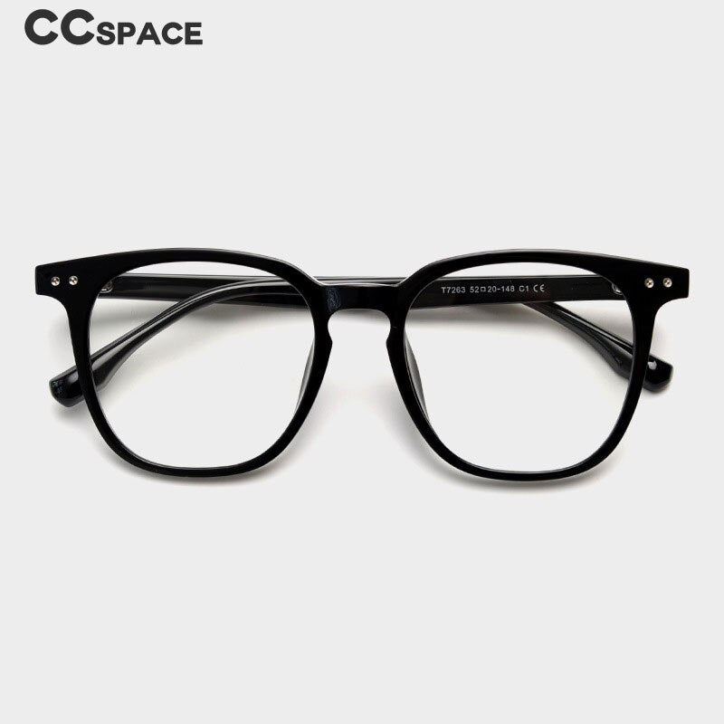 CCspace Women's Full Rim Square Tr 90 Titanium Eyeglasses 55134 Full Rim CCspace   