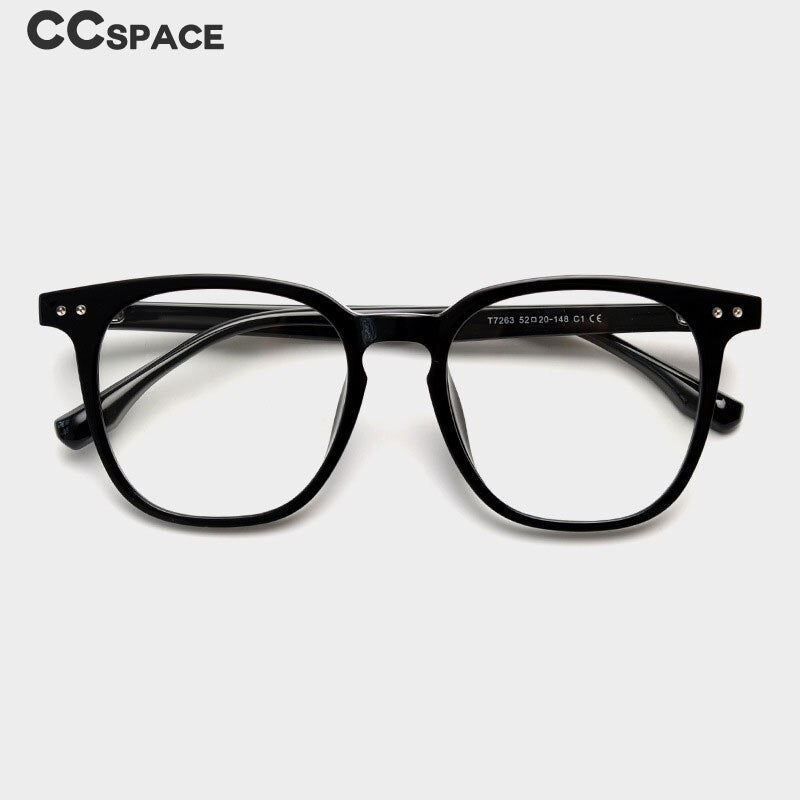 CCSpace Women's Full Rim Square Tr 90 Titanium Eyeglasses 55134 Full Rim CCspace   