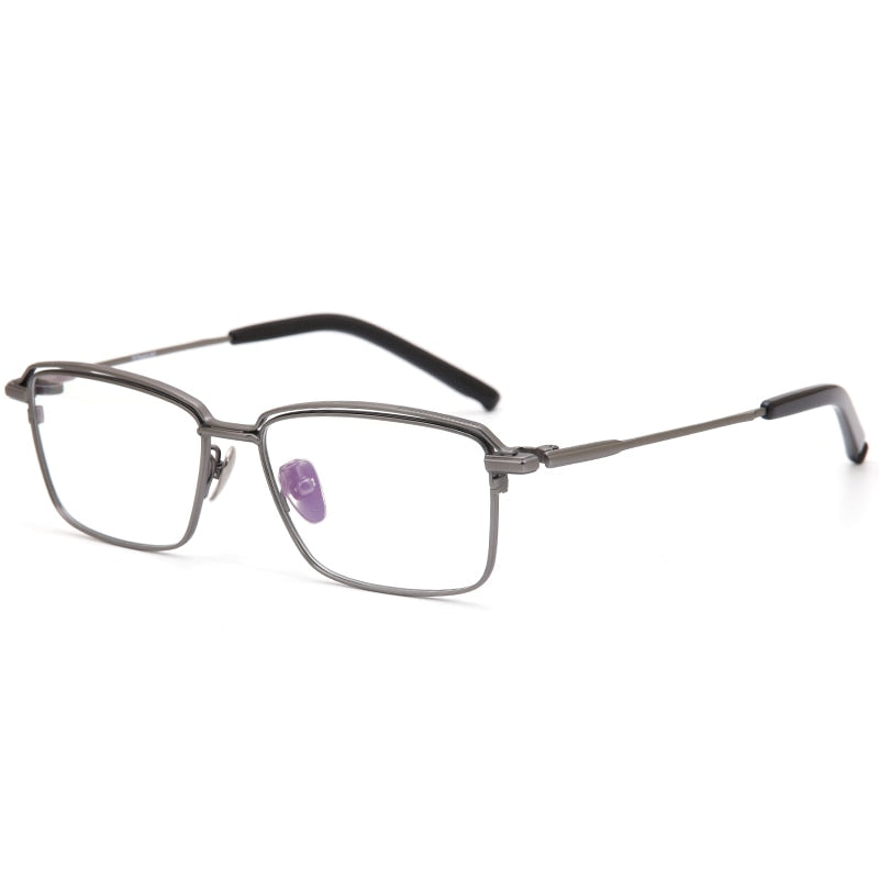Muzz Unisex Full Rim Square Titanium Eyeglasses T950 Full Rim Muzz Gray  