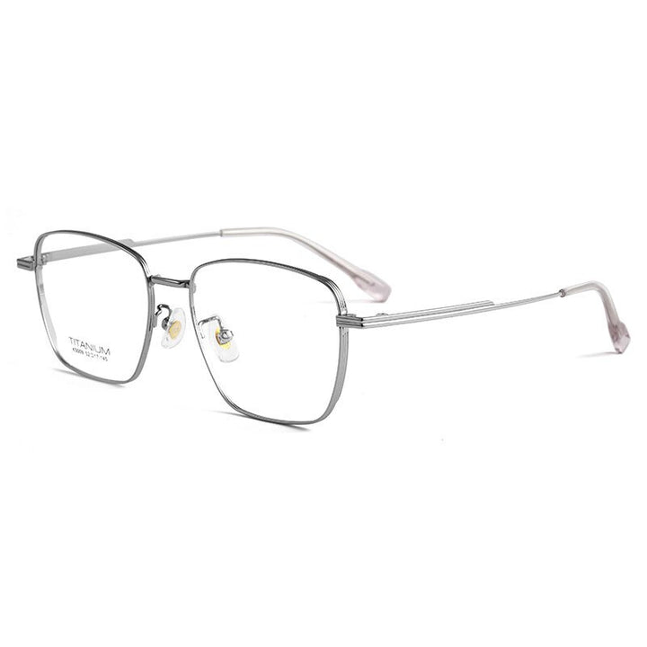 Yimaruili Unisex Full Rim Square Titanium Eyeglasses K5009 Full Rim Yimaruili Eyeglasses Silver  
