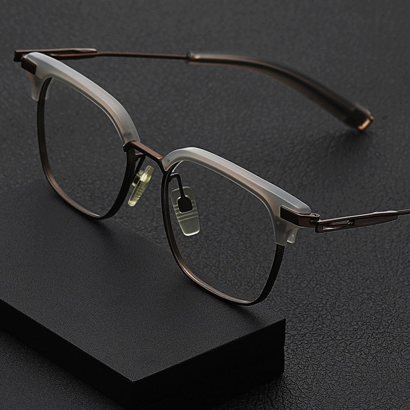 Oveliness Unisex Full Rim Square Titanium Acetate Eyeglasses Dlx107 Full Rim Oveliness   