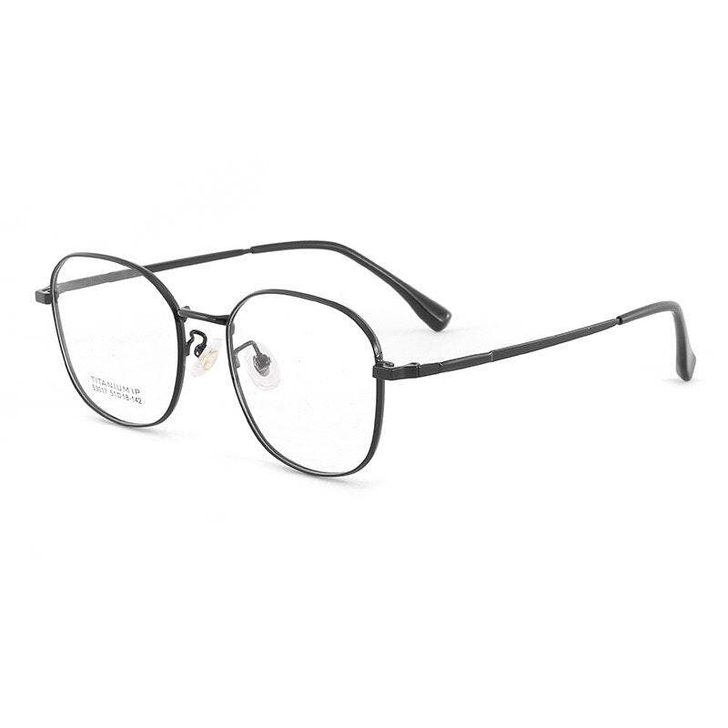 Muzz Unisex Full Rim Oversized Square Titanium Frame Eyeglasses Full Rim Muzz Black  