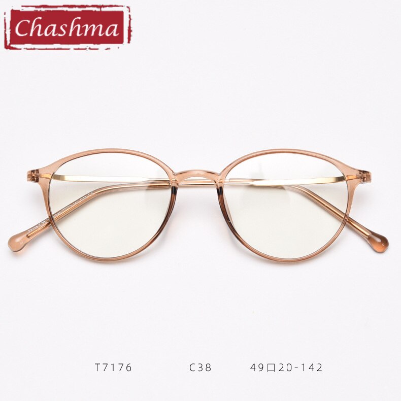 Chashma Round TR90 Eyeglasses Frame Lentes Optics Light Women Quality Student Prescription Glasses For RX Lenses Frame Chashma Ottica Brown  