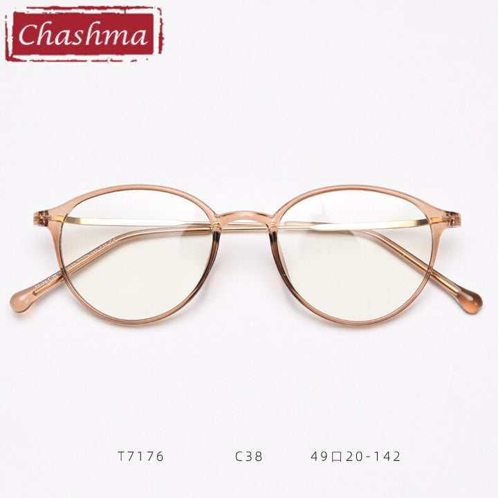 Chashma Round TR90 Eyeglasses Frame Lentes Optics Light Women Quality Student Prescription Glasses For RX Lenses Frame Chashma Ottica Brown  