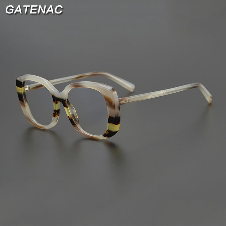 Gatenac Unisex Full Rim Square Cat Eye Acetate Eyeglasses Gxyj981 Full Rim Gatenac   